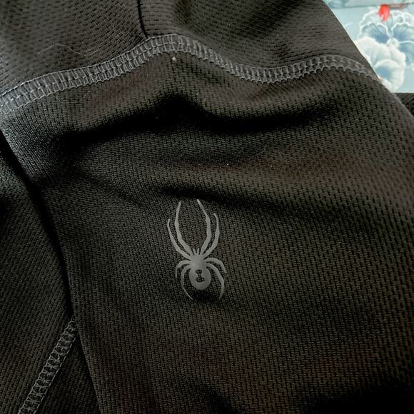 Spyder Black 1/4 Zip Performance Top Sz M Athletic Long-Sleeve Shirt Sports - Picture 5 of 8